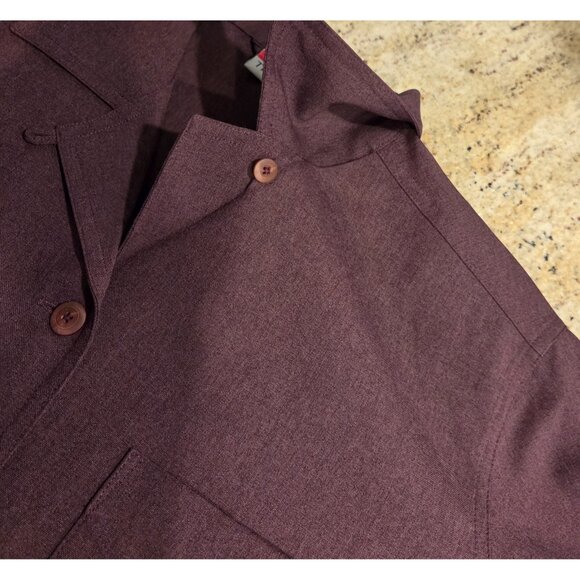 LL Bean Traveler Shirt Dress Button Midi Size L Purple QX92 - Picture 9 of 16